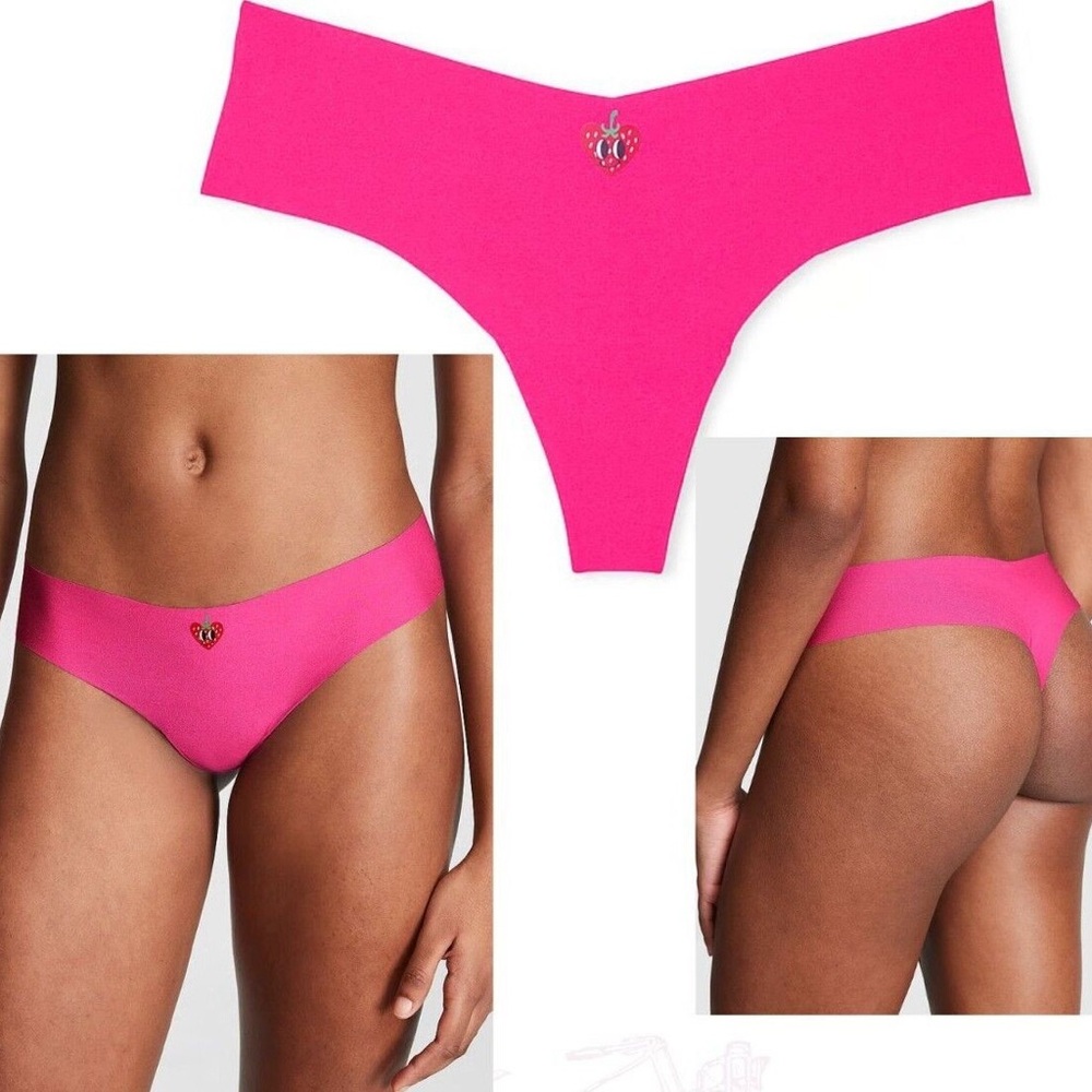 NWT Pink VS Strawberry No Show Thong